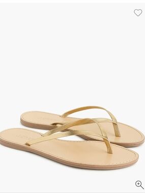 J. Crew Metallic Rose Gold Leather Thong Sandals Sz 8 Made in Italy